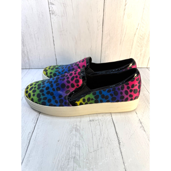 Skechers Wms Sz 9.5 Multicolor Animal Print Vegan Calf Hair Sneakers Shoes 827 - Picture 4 of 8